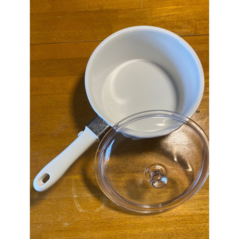 Princess House Nouveau Saucepan 2.75 Qt White Detachable Handle Pot and Lid